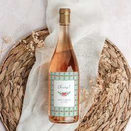 グリーンレトロホリデ結婚ーズ ワインラベル