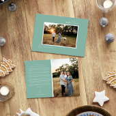 グリーンレトロボホミニマリスト写真と手紙 シーズンカード