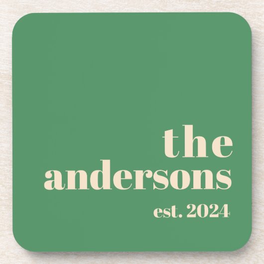 グリーンレトロミニマモダンリスト コースター (正面)