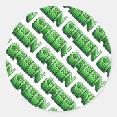 グリーンレトロモダン再利用リサイクル環境にやさし ラウンドシール (正面)