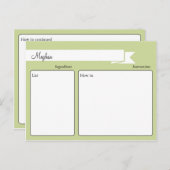 グリーンレトロレシピカード ポストカード (正面/裏面)