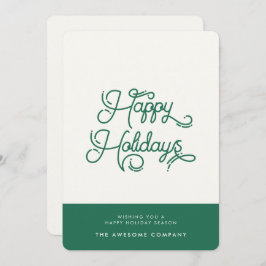 グリーンレトロヴィンテージハッピーホリデーズ企業の シーズンカード