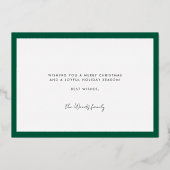 グリーンレトロヴィンテージフォントメリークリスマス 箔シーズンカード (裏面)