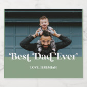 グリーンレトロ最高のパパエバカスタム写真 ビールラベル (シングルラベル)