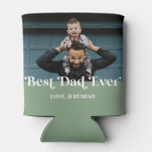 グリーンレトロ最高のパパエバカスタム写真 缶クーラー (裏面)