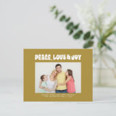 グリーンレトロGroovy Peace Love Joy写真 シーズンポストカード (スタンド正面)