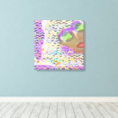 グリーンレンズを着た女性 キャンバスプリント (インサイチュ (ウッドフロア))