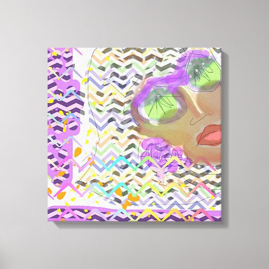 グリーンレンズを着た女性 キャンバスプリント (正面)