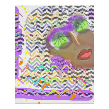 グリーンレンズを着た女性