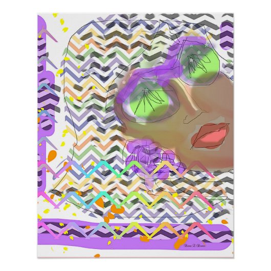 グリーンレンズを着た女性 ポスター (正面)