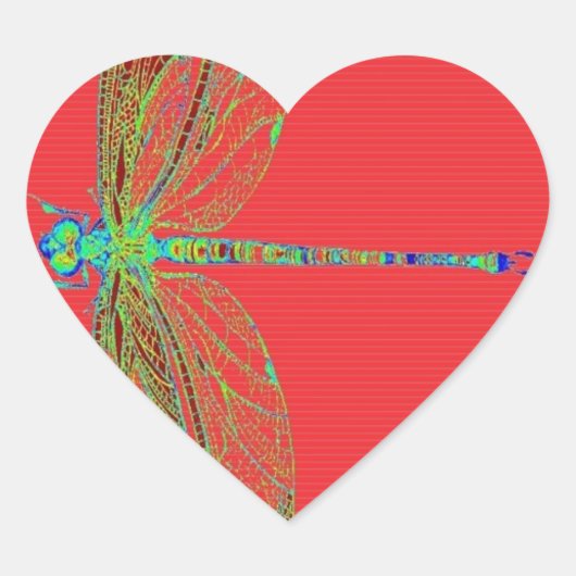 グリーンレースウィングデゴンフライバイシャレス ハートシール (正面)