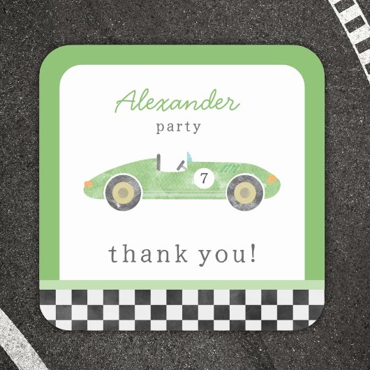 グリーンレースカーの誕生日 スクエアシール