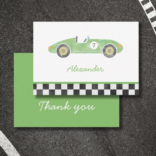 グリーンレースカーの誕生日 ノートカード
