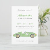 グリーンレースカーの誕生日 案内状 (スタンド正面)