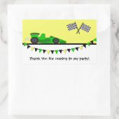 グリーンレースカーシール 長方形シール (バッグ)