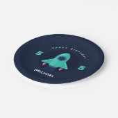 グリーンロケット宇宙船ボーイズ5thバースデーパーティー ペーパープレート (アングル)