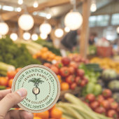 グリーンロゴにラベルのカブを生産するファミリーファーム ラウンドシール