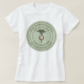 グリーンロゴにラベルのカブを生産するファミリーファーム Tシャツ (デザイン正面)