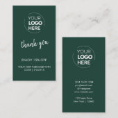 グリーンロゴスタイリッシュビジネスモダンに感謝 割引カード (正面/裏面)