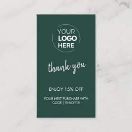グリーンロゴスタイリッシュビジネスモダンに感謝 割引カード