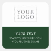 グリーンロゴビジネスサンキューパッケカスタムージ スクエアシール (正面)