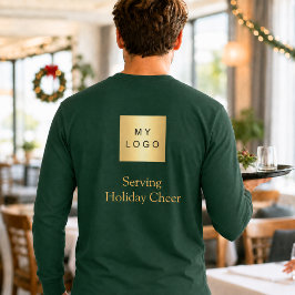 グリーンロゴ クリスマススタッフ サービングホリデー チア Tシャツ