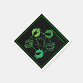 グリーンロック紙シザーズリザードスポックナプキンス スタンダードカクテルナプキン (角)