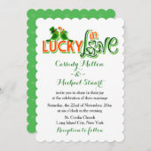 グリーンロブバードとシャムロ結婚ック結婚ズ 招待状 (正面/裏面)