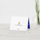 グリーンロボットガールピンク宇宙船カップケーキありがとう サンキューカード (裏面)