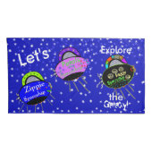 グリーンロボットガール宇宙飛行士キッズキング 枕カバー (裏面-右)