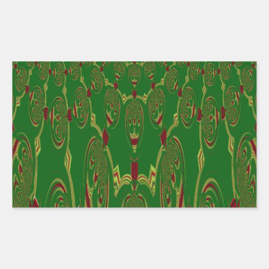 グリーンロボット 長方形シール (正面)