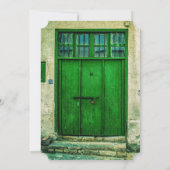 グリーンロマンチックドア結婚式招待状 招待状 (裏面)