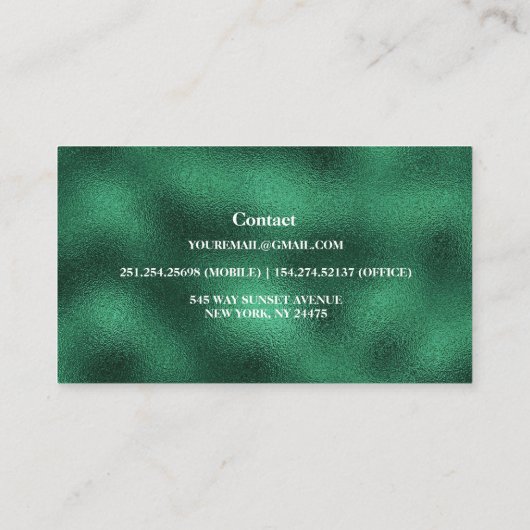 グリーンロモダンーンの署名エージェントの名刺 名刺 (裏面)