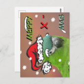 グリーンロリキートサンタクリスマスはがき ポストカード (正面/裏面)