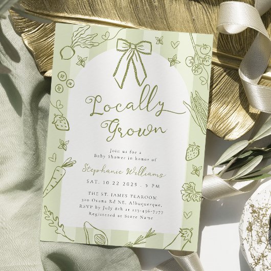 グリーンローカル栽培農家ベビーシャワー招待状 招待状