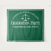 グリーンロースクール卒業パーティー写真ブース タペストリー (正面(横))