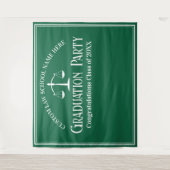 グリーンロースクール卒業パーティー写真ブース タペストリー (正面)