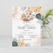 グリーンローズのティーセット ブライダルシャワー 招待状 (スタンド正面)