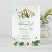 グリーンローズゴールドティアラバタフライキンチェアネラ 招待状 (スタンド正面)