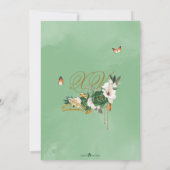 グリーンローズゴールドティアラバタフライキンチェアネラ 招待状 (裏面)