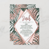 グリーンローズゴールドトロピカルパームツリーリーフ詳細 エンクロージャーカード (正面/裏面)