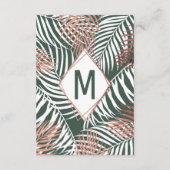 グリーンローズゴールドトロピカルパームツリーリーフ詳細 エンクロージャーカード (裏面)