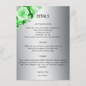 グリーンローズブーケボホシルバー結婚ズ詳細 エンクロージャーカード (正面)