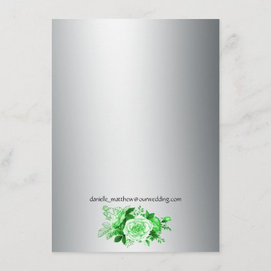 グリーンローズブーケボホシルバー結婚ズ詳細 エンクロージャーカード (裏面)