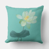 グリーンロータスフラワーアジアインスパイア クッション (正面)