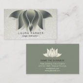 グリーンロータスフラワーヨガヒーリング瞑想 名刺 (正面/裏面)