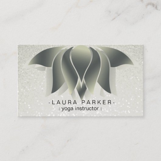 グリーンロータスフラワーヨガヒーリング瞑想 名刺 (正面)