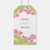 グリーンロータスリリー結婚フラワーズインディアン ギフトタグ (裏面)