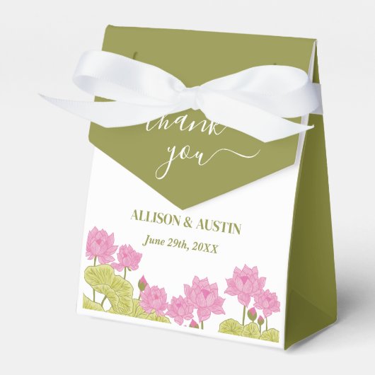 グリーンロータスリリー結婚フラワーズインディアン フェイバーボックス (正面サイド)