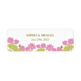 グリーンロータスリリー結婚フラワーズインディアン ラベル